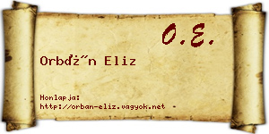 Orbán Eliz névjegykártya